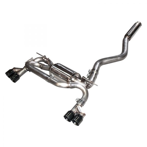 AWE Tuning BMW F3X N20/N26 328i/428i Touring Edition Exhaust Quad Outlet - 80mm Diamond Black Tips - 3010-43036