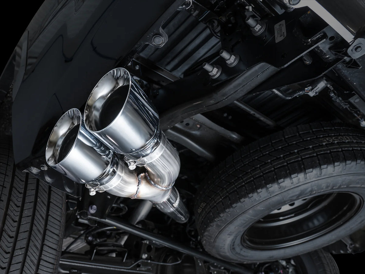 AWE 0FG Exhaust for 3rd Gen Toyota Tundra - Dual Chrome Silver Tips - 3015-32063
