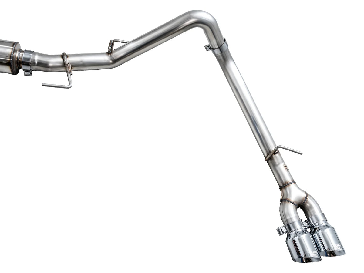 AWE 0FG Exhaust for 3rd Gen Toyota Tundra - Dual Chrome Silver Tips - 3015-32063