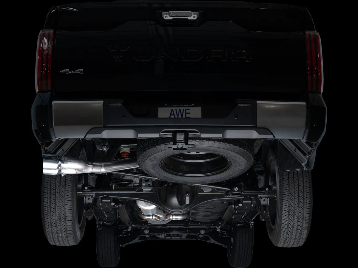 AWE 0FG Exhaust for 3rd Gen Toyota Tundra - Dual Chrome Silver Tips - 3015-32063