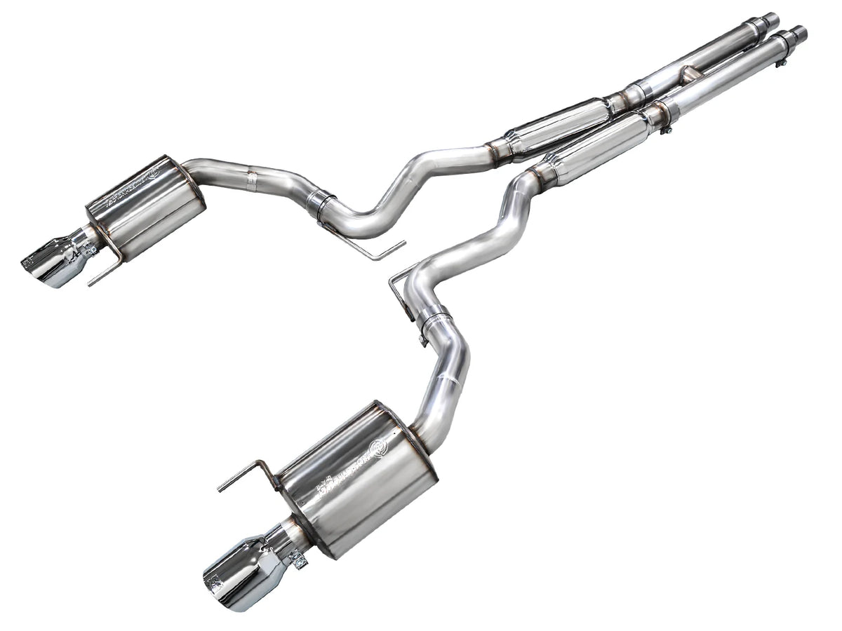 AWE 2024 Ford Mustang GT Fastback S650 RWD Touring Catback Exhaust w/ Dual Chrome Silver Tips - 3015-32650
