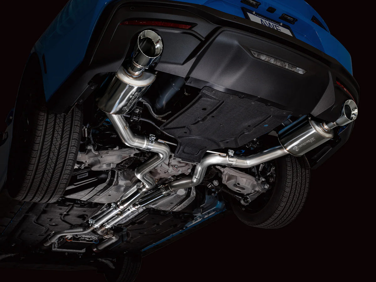 AWE 2024 Ford Mustang GT Fastback S650 RWD Touring Catback Exhaust w/ Dual Chrome Silver Tips - 3015-32650