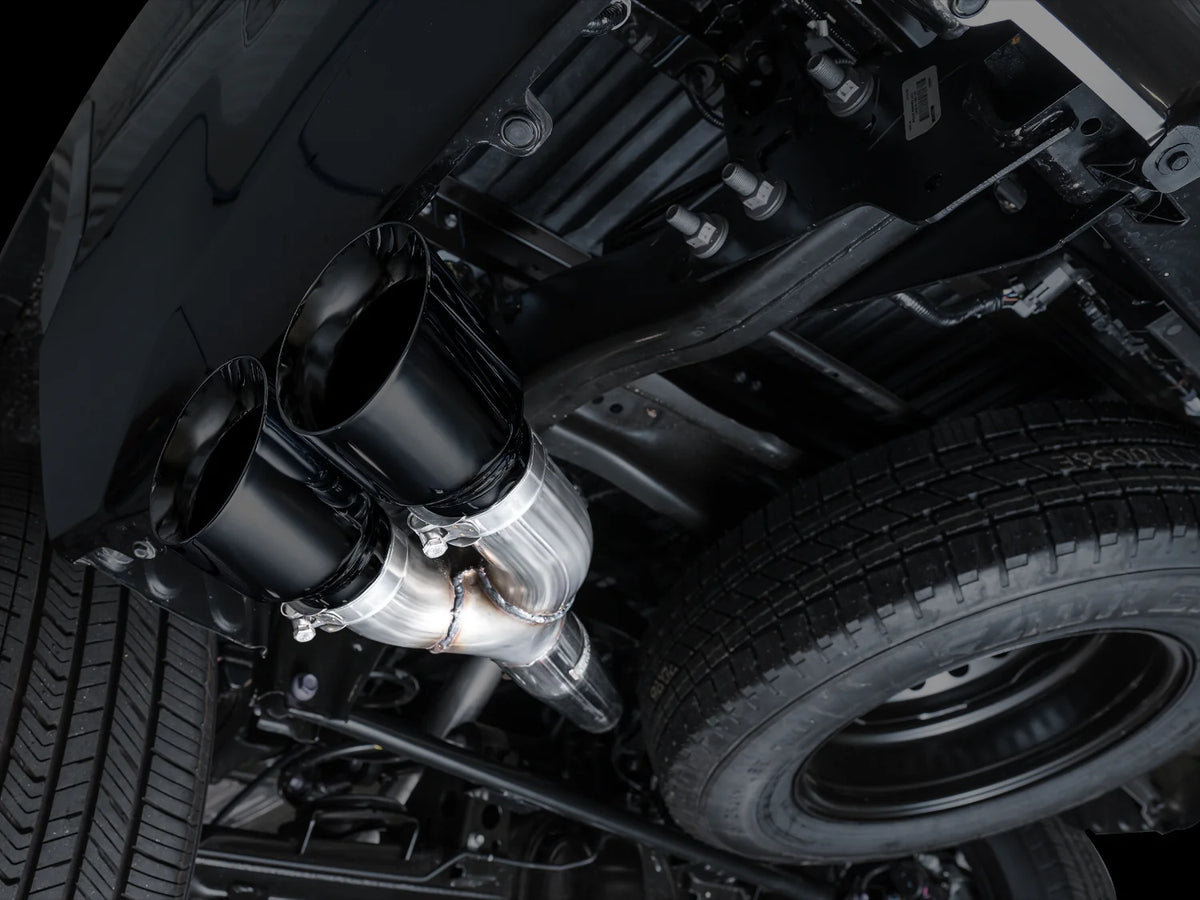 AWE 0FG Exhaust for 3rd Gen Toyota Tundra - Dual Diamond Black Tips - 3015-33063