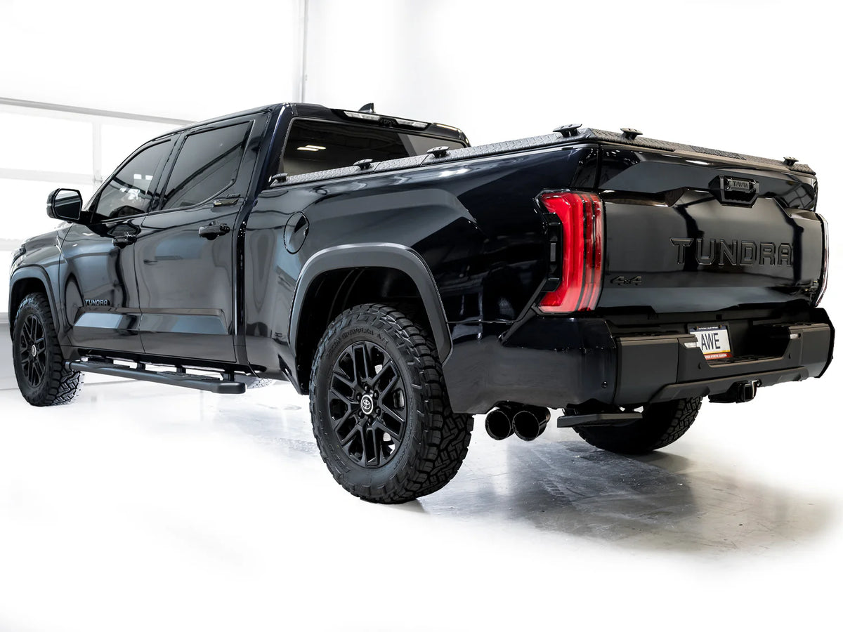 AWE 0FG Exhaust for 3rd Gen Toyota Tundra - Dual Diamond Black Tips - 3015-33063