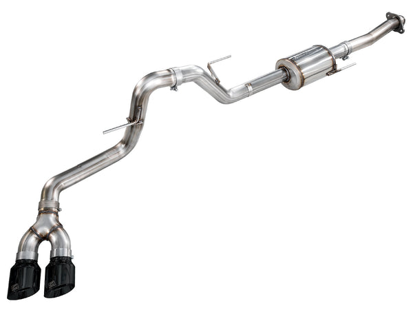 AWE 21-25 Ford F150 (14th Gen Reg Cab) Cat-Back Exhaust - 4.5in Dual Side Exit Diamond Black Tips - 3015-33145 for 2021-2026 