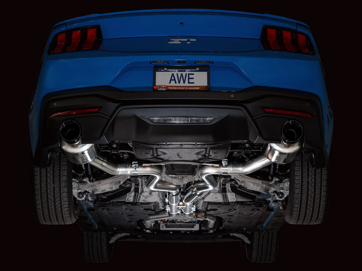 AWE 2024 Ford Mustang GT Fastback S650 RWD Touring Catback Exhaust w/ Dual Diamond Black Tips - 3015-33650