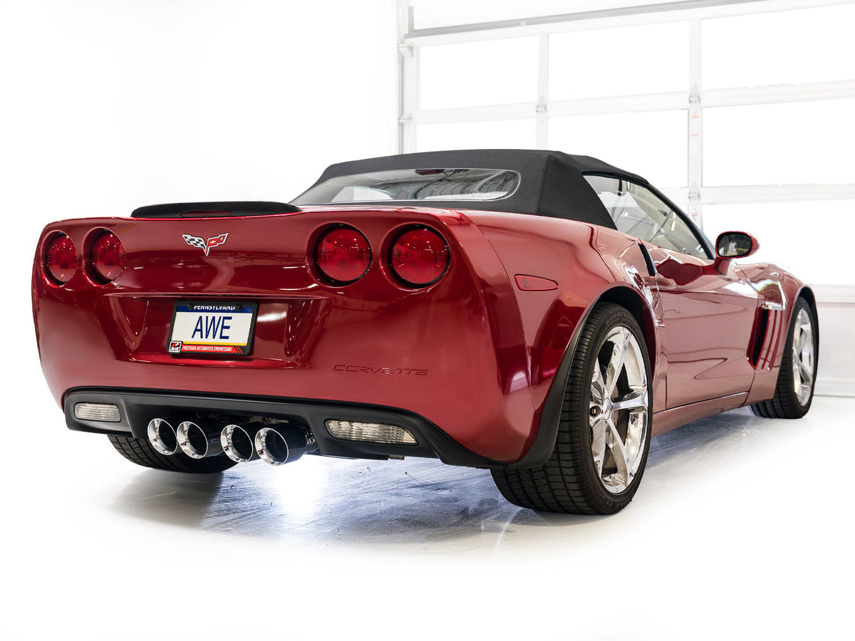 AWE Tuning 05-07 C6 Chevrolet Corvette 6.0L Track Edition Axleback Exhaust w/ Diamond Black Tips - 3020-43660