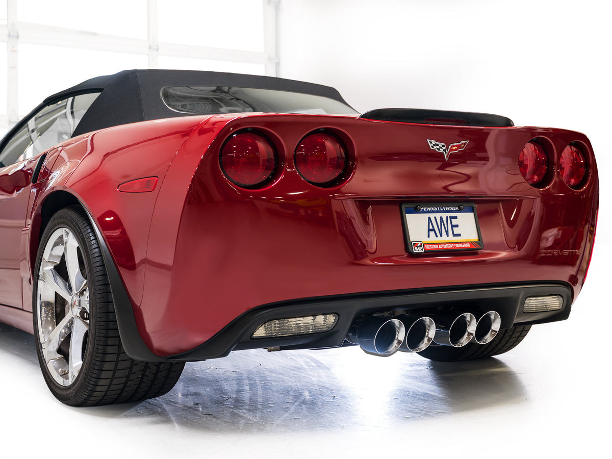 AWE Tuning 05-07 C6 Chevrolet Corvette 6.0L Track Edition Axleback Exhaust w/ Diamond Black Tips - 3020-43660