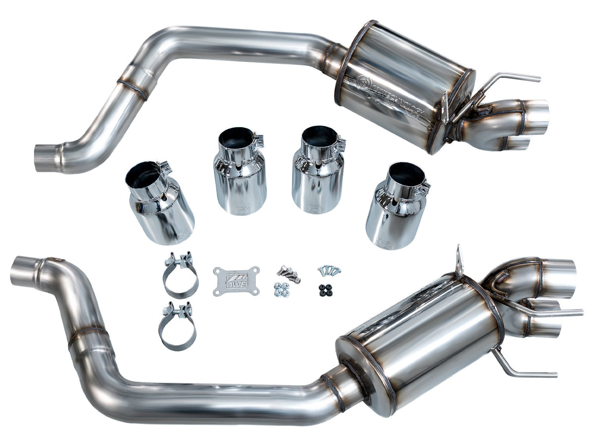 AWE Tuning 09-13 Chevrolet Corvette 6.2L Touring Edition Axle-back Exhaust w/ Chrome Silver Tips - 3015-42662 for 2009-2013 C