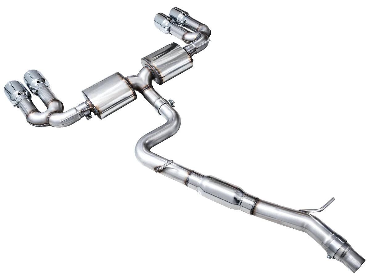 AWE 22-24 Audi 8Y S3 Touring Edition Exhaust - Chrome Silver Tips - 3015-42897