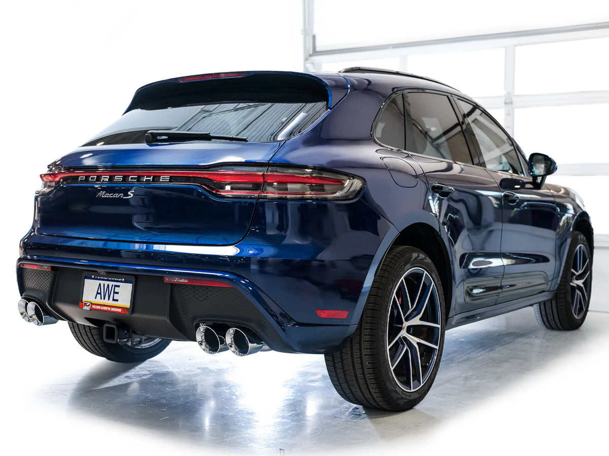 AWE Tuning 19-21 Porsche Macan 3.0T/2.9TT Touring Edition Catback Exhaust w/ Chrome Silver Tips - 3015-42951