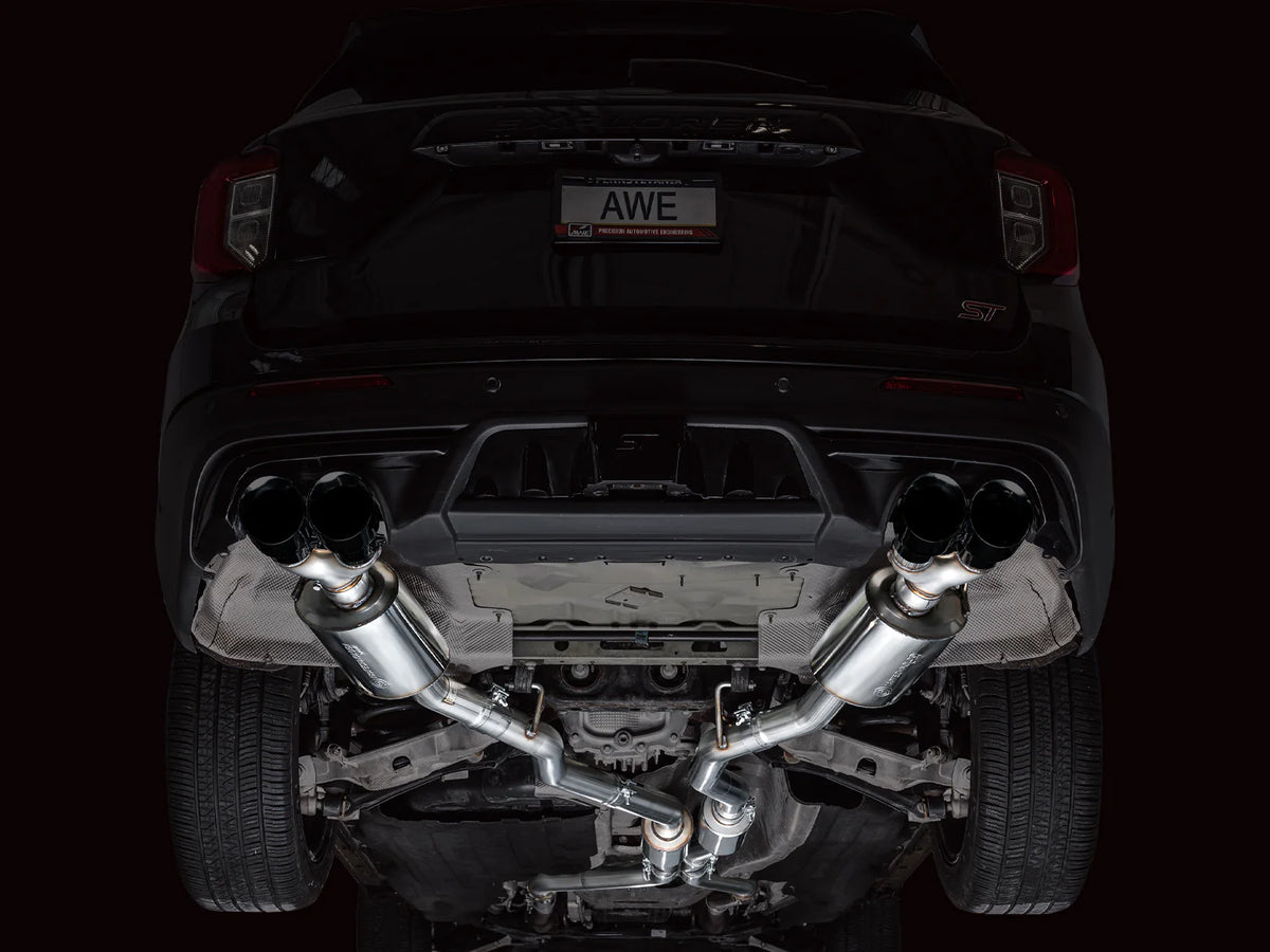AWE Tuning 2020+ Ford Explorer ST Touring Edition Exhaust w/ Diamond Black Tips - 3015-43625