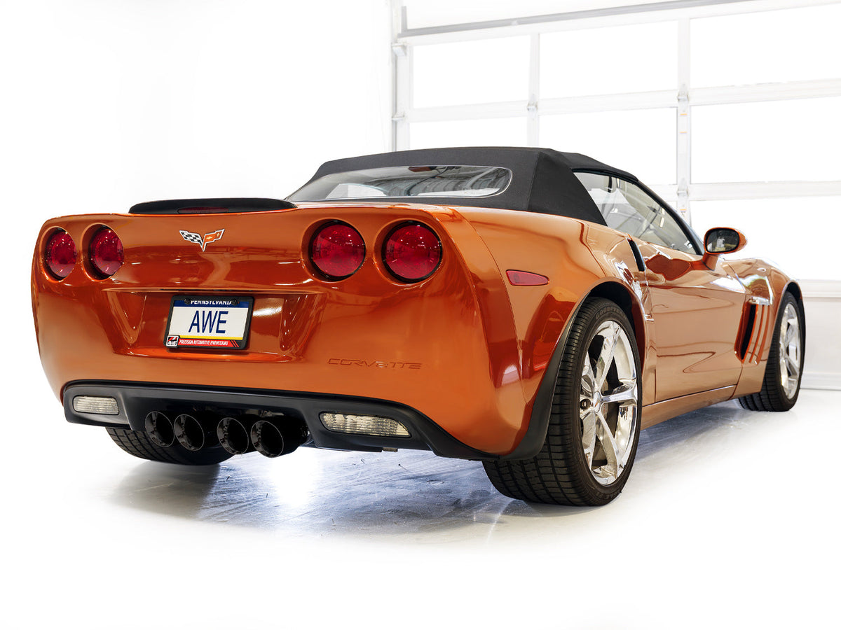 AWE Tuning 05-07 C6 Chevrolet Corvette 6.0L Touring Edition Axleback Exhaust w/ Diamond Black Tips - 3015-43660 for 2005-2008