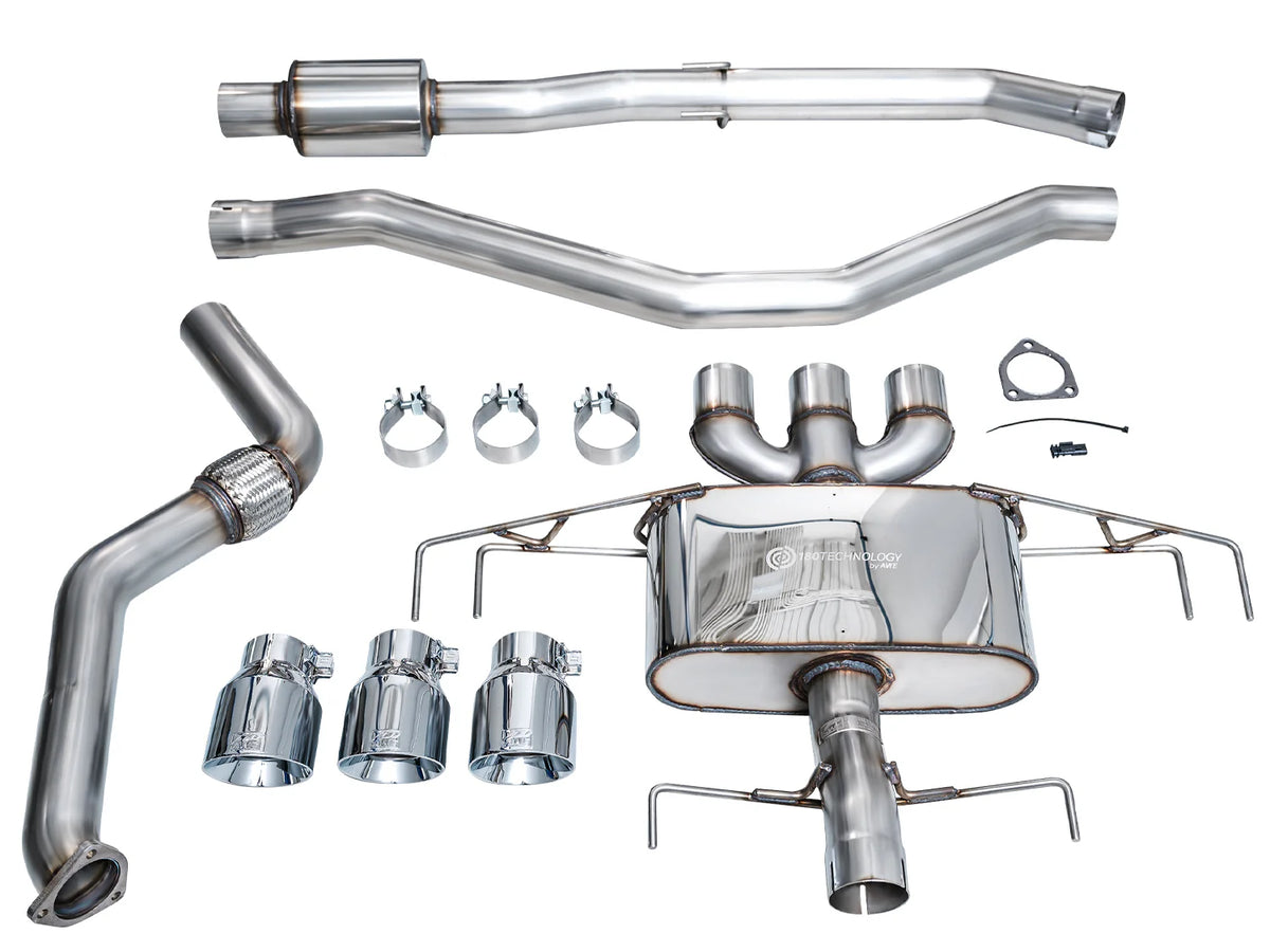 AWE Tuning 2024 Acura Integra Type S DE5 FWD Touring Edition Exhaust w/ Triple Chrome Silver Tips - 3015-52335