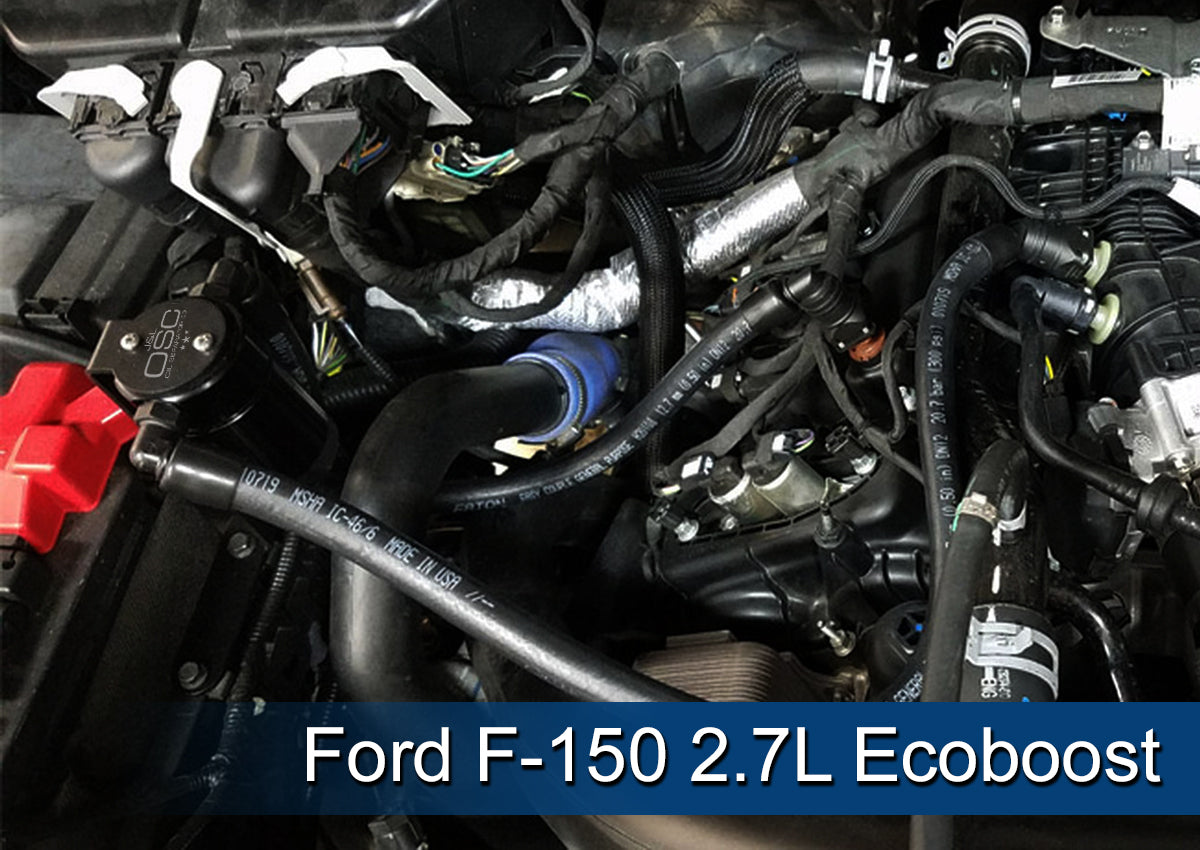 J&L 2011-2025 Ford F-150 2.7L/3.5L/5.0L Passenger Side Oil Separator 3.0 - Black Anodized - 3016P-B