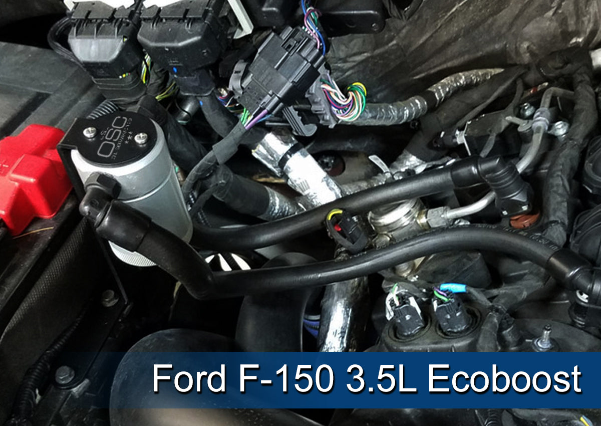 J&L 2011-2025 Ford F-150 2.7L/3.5L/5.0L Passenger Side Oil Separator 3.0 - Clear Anodized - 3016P-C