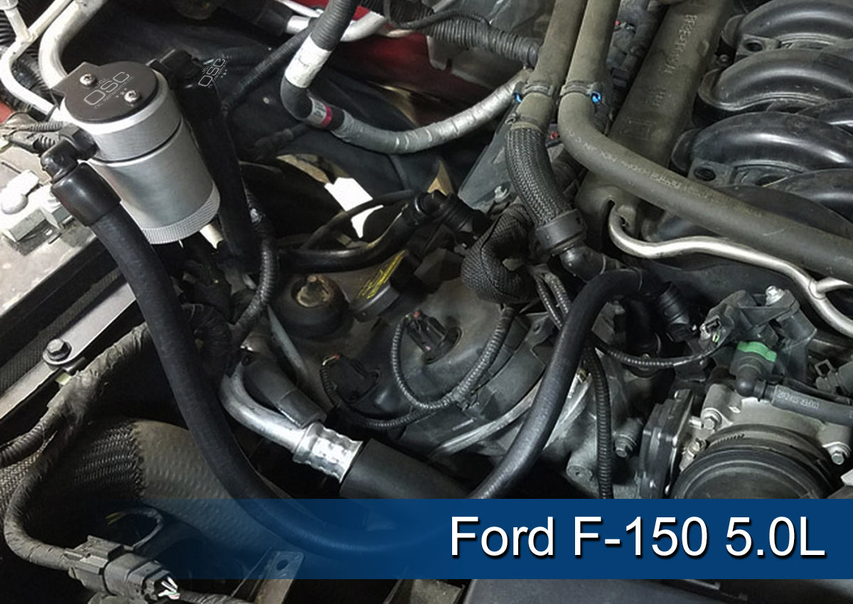 J&L 2011-2025 Ford F-150 2.7L/3.5L/5.0L Passenger Side Oil Separator 3.0 - Clear Anodized - 3016P-C