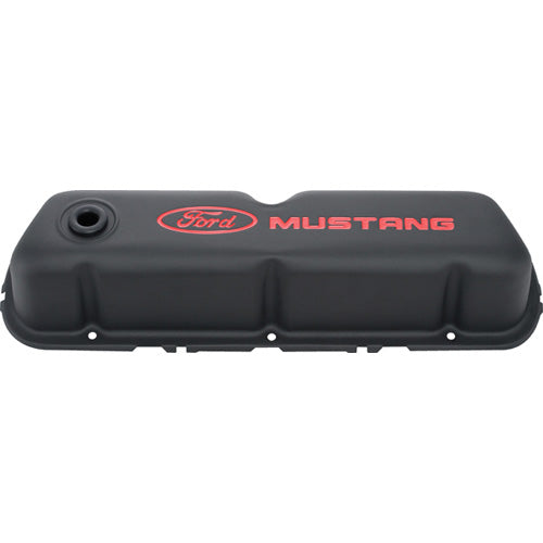 Ford Performance - Ford Mustang Logo Black Crinkle Valve Covers - 302-101