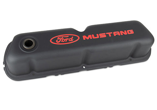 Ford Performance - Ford Mustang Logo Black Crinkle Valve Covers - 302-101