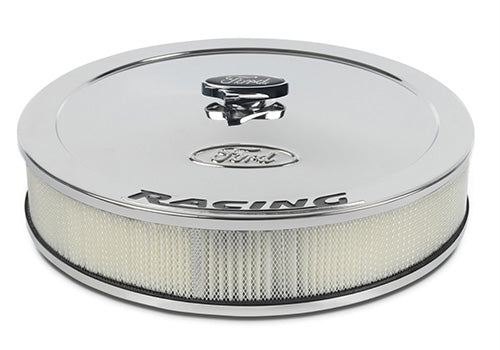 Ford Performance - Air Cleaner Kit: Chrome, Ford Emblem and Black Ford Racing Emblem - 302-351