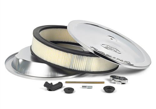 Ford Performance - Air Cleaner Kit: Chrome, Ford Emblem and Black Ford Racing Emblem - 302-351