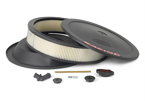 Ford Performance - Air Cleaner Kit: Black Crinkle Finish, Red Ford Racing Emblem - 302-352