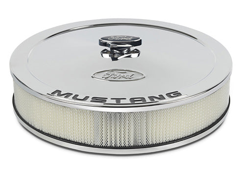 Ford Performance - Air Cleaner Kit: Chrome, Ford Mustang Emblem - 302-361