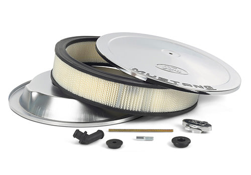 Ford Performance - Air Cleaner Kit: Chrome, Ford Mustang Emblem - 302-361
