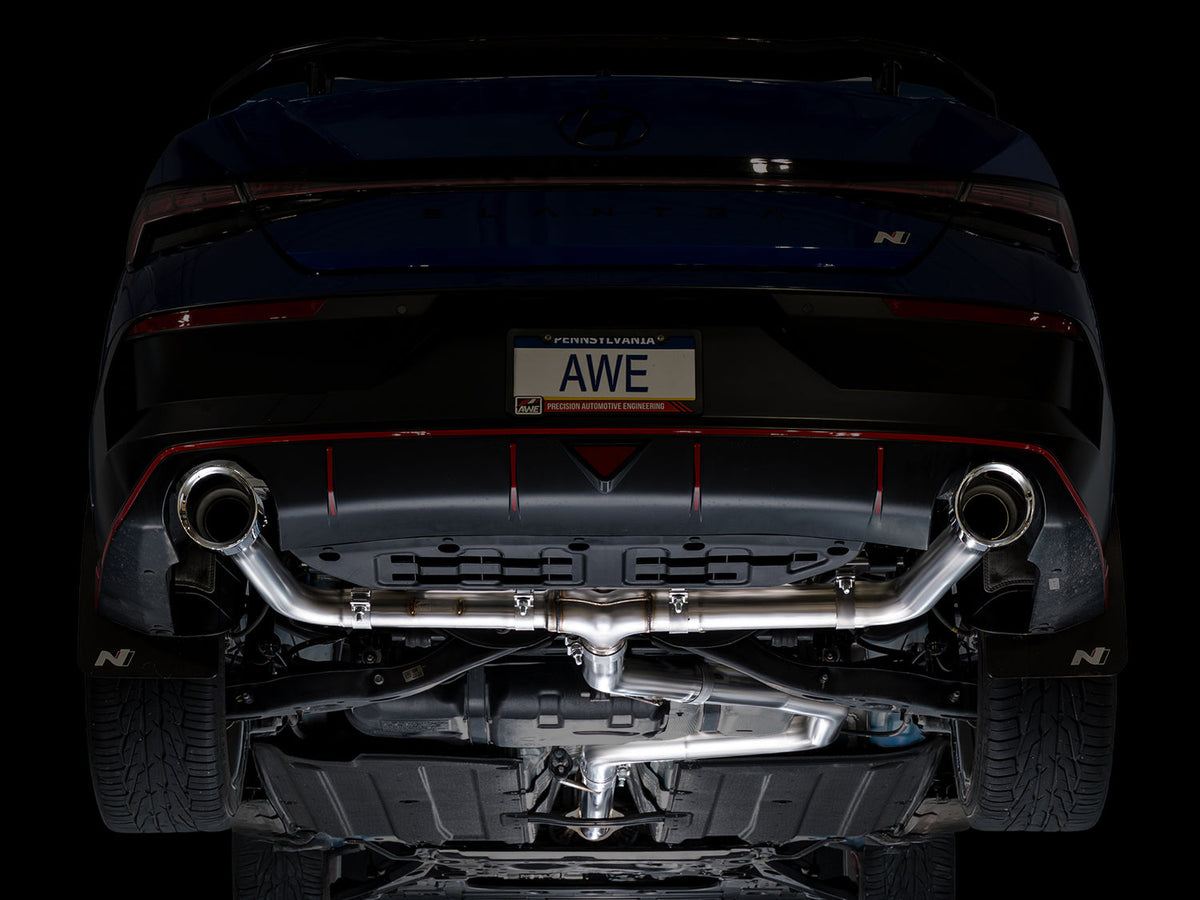 AWE 22-26 Hyundai Elantra N Track Edition Cat-Back Exhaust - Chrome Silver Tips - 3020-32237