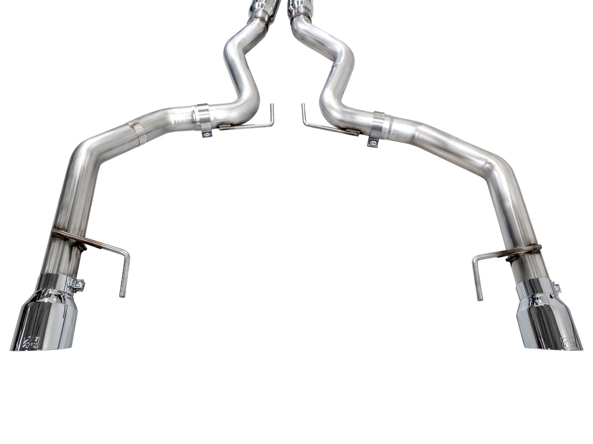 AWE 2024 Ford Mustang GT Fastback S650 RWD Track Edition Catback Exhaust w/ Dual Chrome Silver Tips - 3020-32650