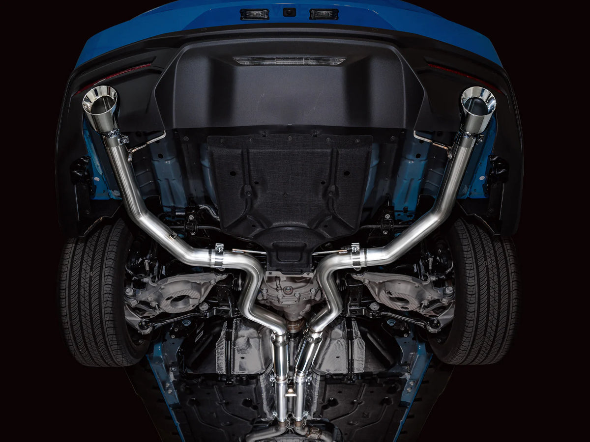 AWE 2024 Ford Mustang GT Fastback S650 RWD Track Edition Catback Exhaust w/ Dual Chrome Silver Tips - 3020-32650