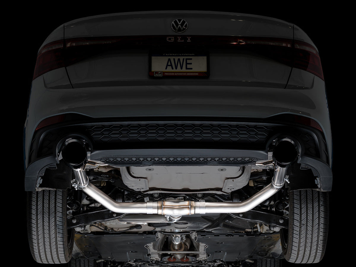 AWE 22-25 Volkswagen Jetta GLI Track Edition Exhaust - Diamond Black Tips - 3020-33275