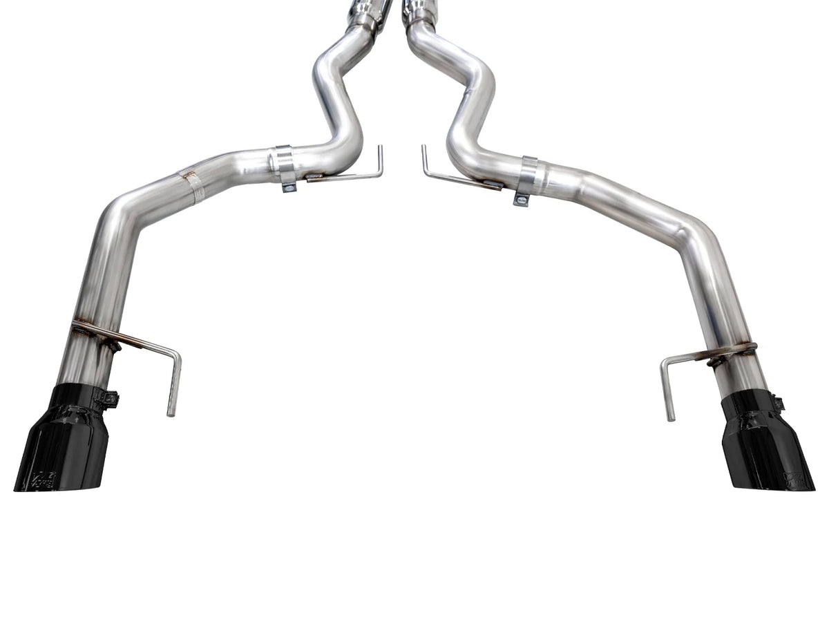 AWE 2024 Ford Mustang GT Fastback S650 RWD Track Edition Catback Exhaust w/ Dual Diamond Black Tips - 3020-33650