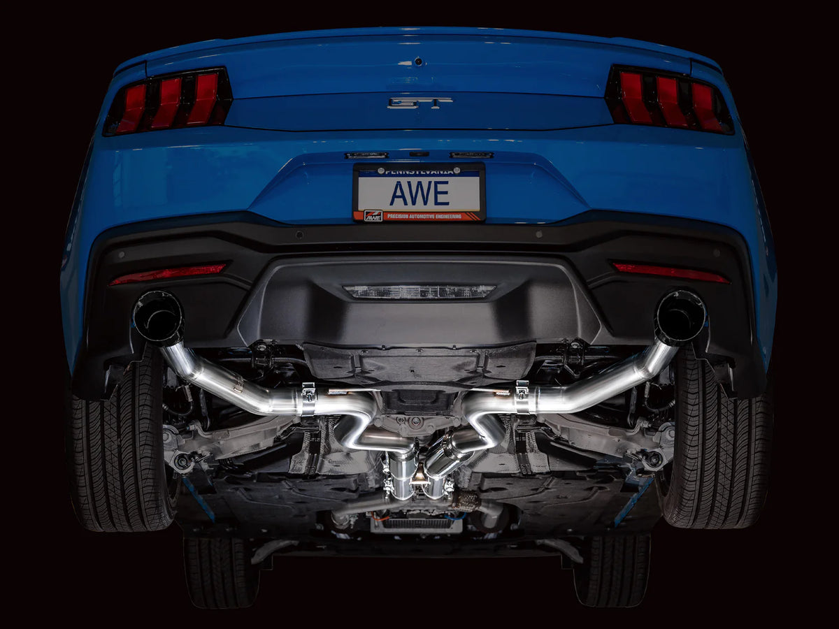 AWE 2024 Ford Mustang GT Fastback S650 RWD Track Edition Catback Exhaust w/ Dual Diamond Black Tips - 3020-33650