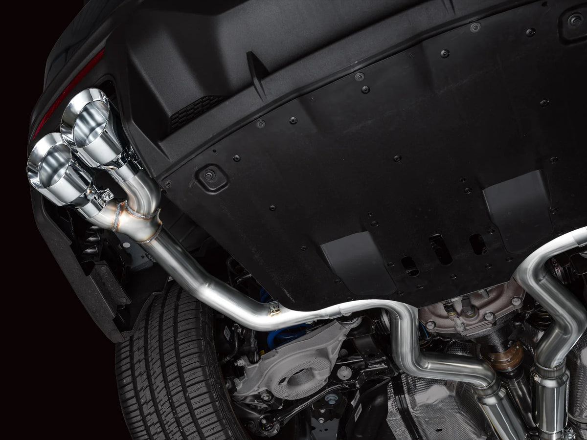 AWE 2024 Ford Mustang Dark Horse S650 RWD Track Edition Catback Exhaust w/ Quad Chrome Silver Tips - 3020-42375