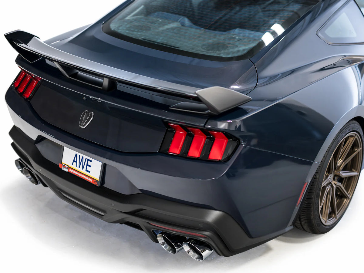AWE 2024 Ford Mustang Dark Horse S650 RWD Track Edition Catback Exhaust w/ Quad Chrome Silver Tips - 3020-42375