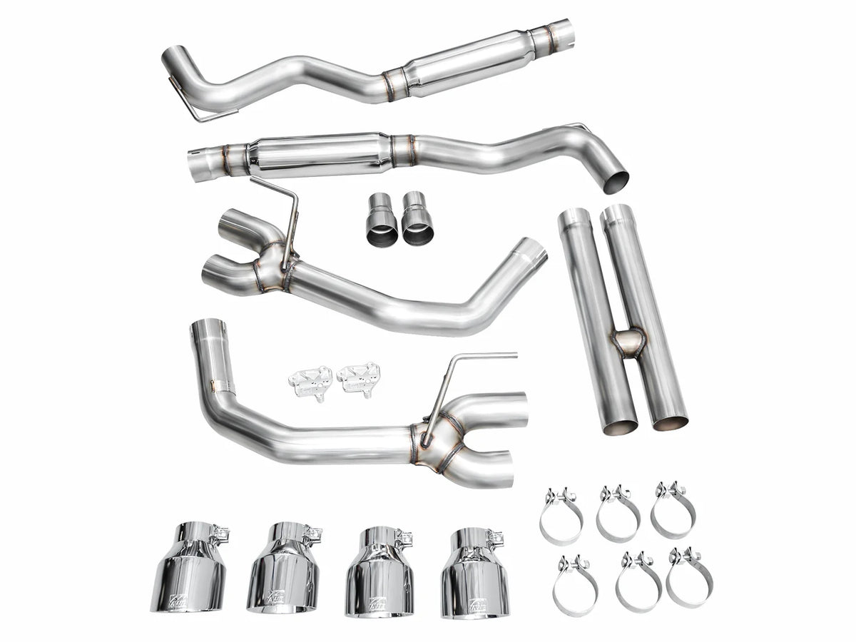 AWE 2024 Ford Mustang Dark Horse S650 RWD Track Edition Catback Exhaust w/ Quad Chrome Silver Tips - 3020-42375