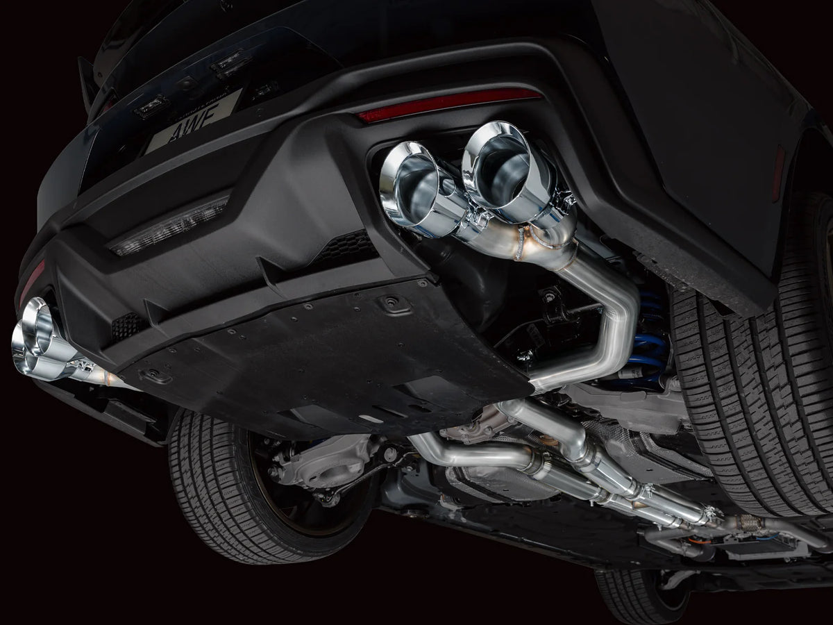 AWE 2024 Ford Mustang Dark Horse S650 RWD Track Edition Catback Exhaust w/ Quad Chrome Silver Tips - 3020-42375