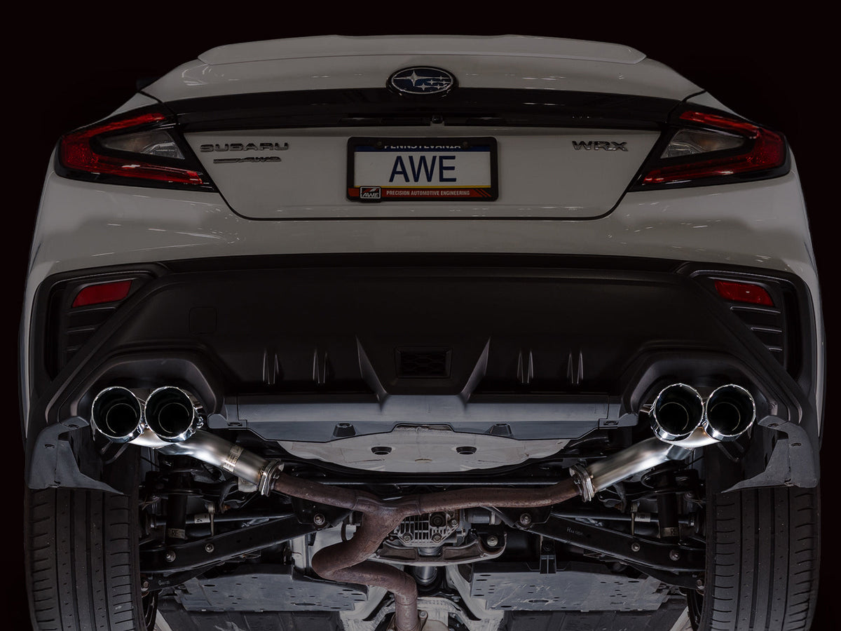 AWE Tuning 22-25 Subaru VB WRX Track Edition Axleback Exhaust - Chrome Silver Tips - 3020-42424