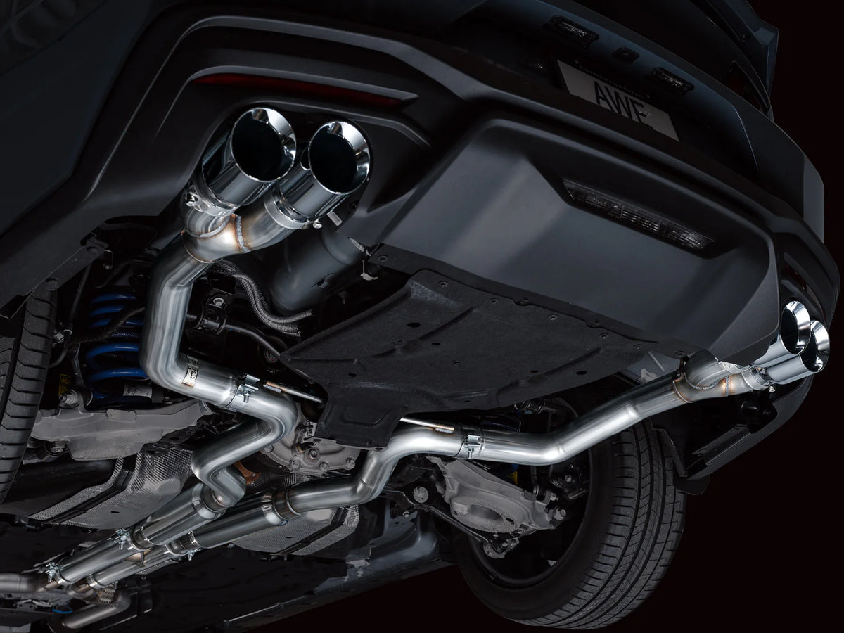 AWE 2024 Ford Mustang GT Fastback S650 RWD Track Edition Catback Exhaust w/ Quad Chrome Silver Tips - 3020-42650