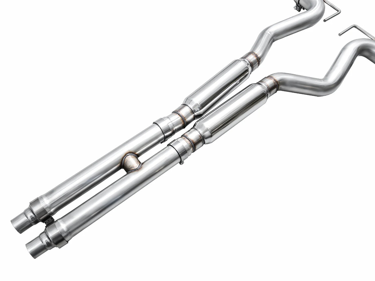 AWE 2024 Ford Mustang GT Fastback S650 RWD Track Edition Catback Exhaust w/ Quad Chrome Silver Tips - 3020-42650