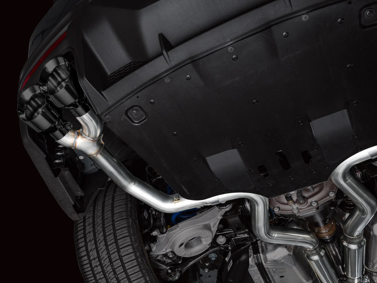 AWE 2024 Ford Mustang Dark Horse S650 RWD Track Edition Catback Exhaust w/ Quad Diamond Black Tips - 3020-43375