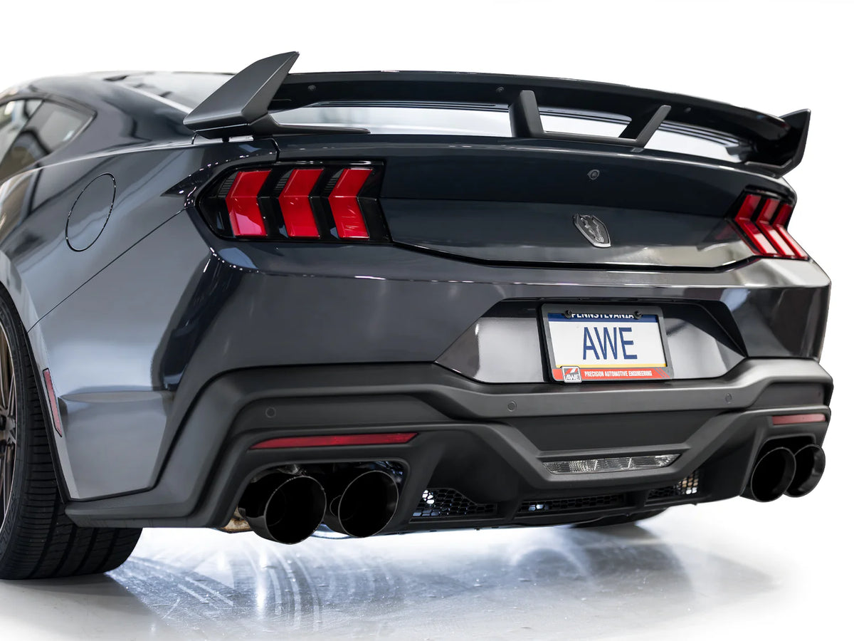 AWE 2024 Ford Mustang Dark Horse S650 RWD Track Edition Catback Exhaust w/ Quad Diamond Black Tips - 3020-43375