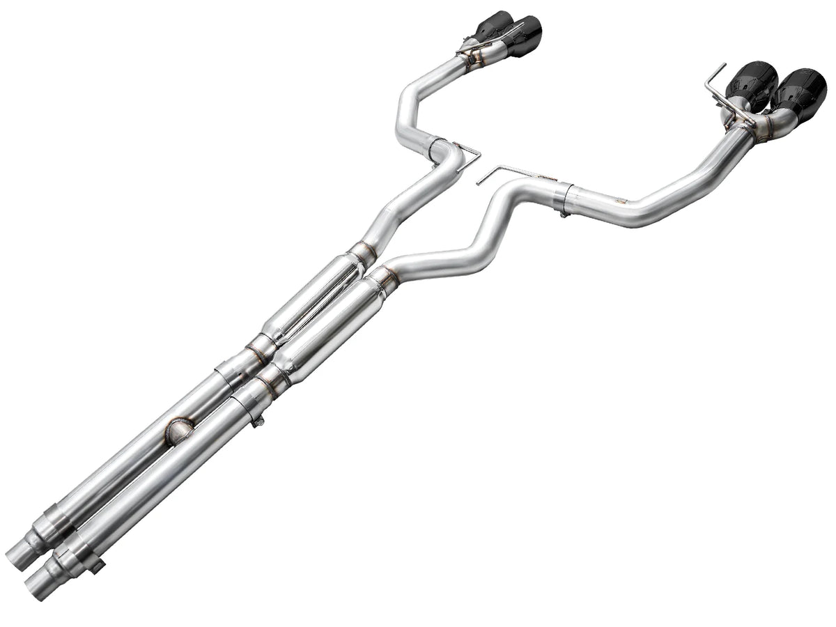 AWE 2024 Ford Mustang Dark Horse S650 RWD Track Edition Catback Exhaust w/ Quad Diamond Black Tips - 3020-43375