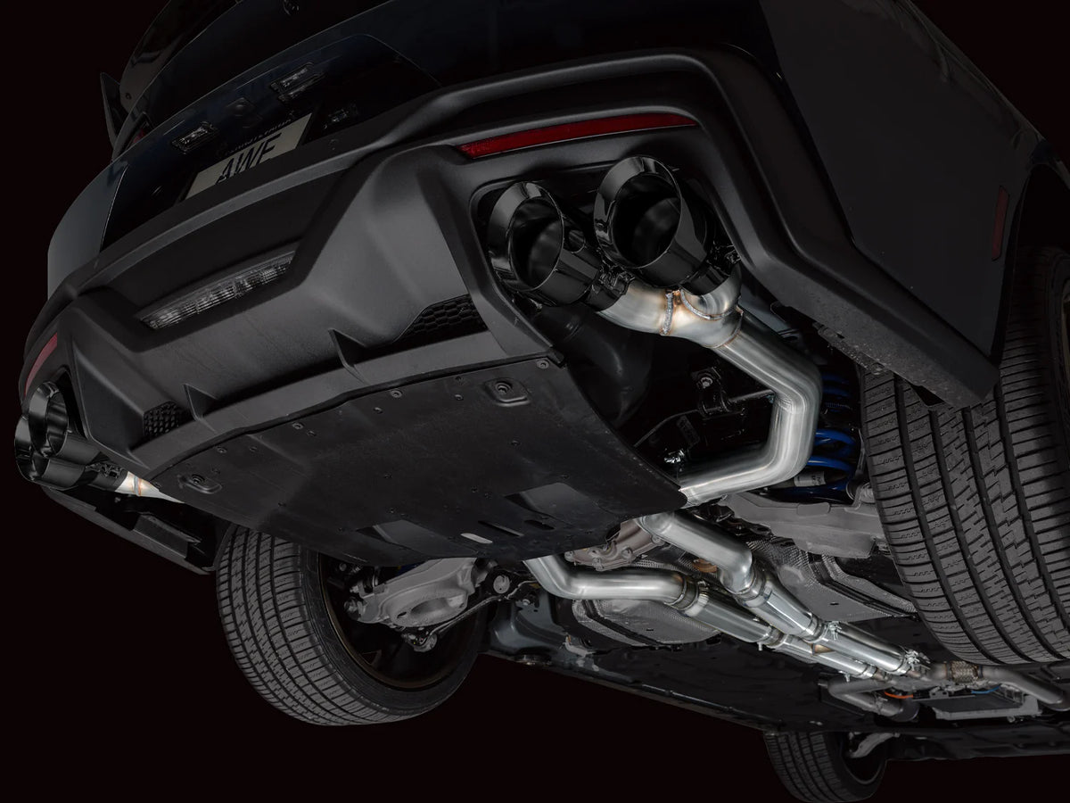 AWE 2024 Ford Mustang Dark Horse S650 RWD Track Edition Catback Exhaust w/ Quad Diamond Black Tips - 3020-43375