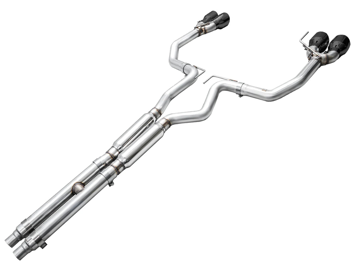 AWE 2024 Ford Mustang GT Fastback S650 RWD Track Edition Catback Exhaust w/ Quad Diamond Black Tips - 3020-43650