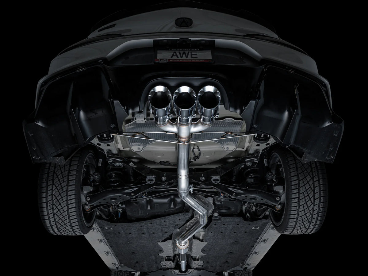 AWE Tuning 2024 Acura Integra Type S DE5 FWD Track Edition Exhaust w/ Triple Chrome Silver Tips - 3020-52335