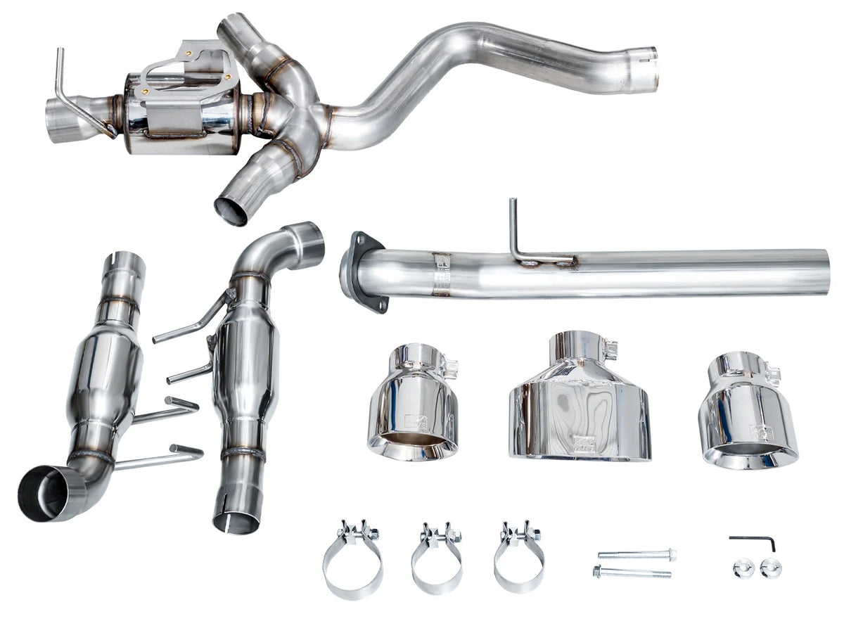 AWE 23-24 Toyota GR Corolla Track Edition Catback Exhaust - Chrome Silver Tips - 3020-52472