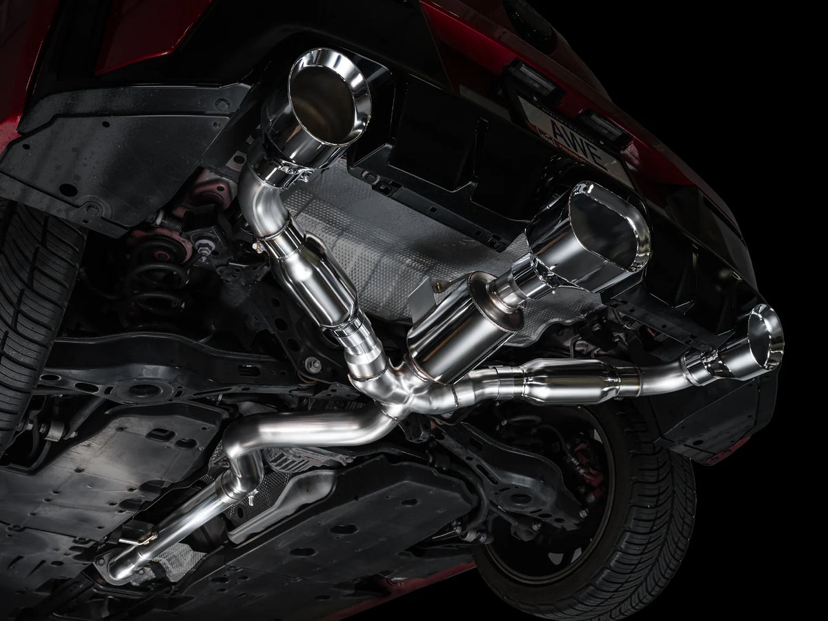 AWE 23-24 Toyota GR Corolla Track Edition Catback Exhaust - Chrome Silver Tips - 3020-52472