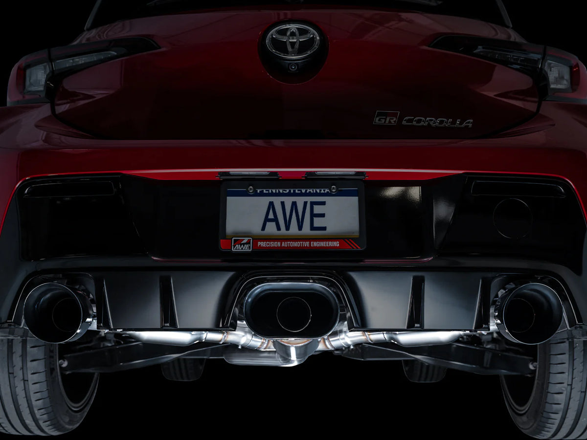 AWE Tuning 2023+ Toyota GR Corolla Track Edition Exhaust - Diamond Black Tips - 3020-53472